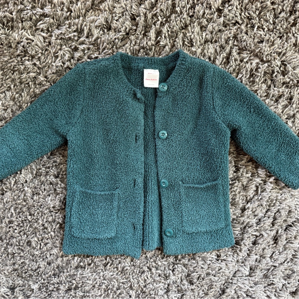Hanna Andersson Teal marshmallow Cardigan size 3T